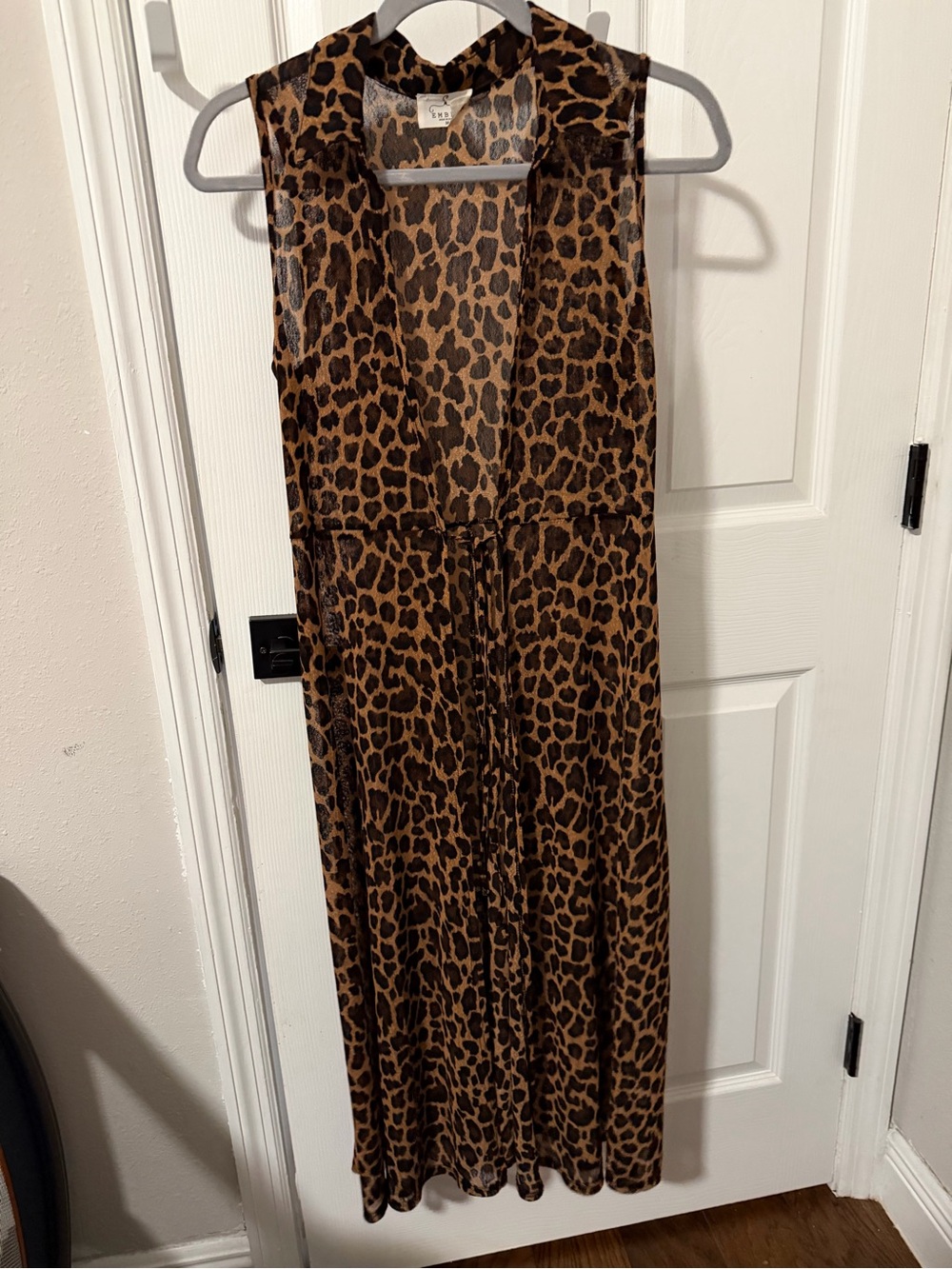Leopard Print Sleeveless Jumpsuit - Brown